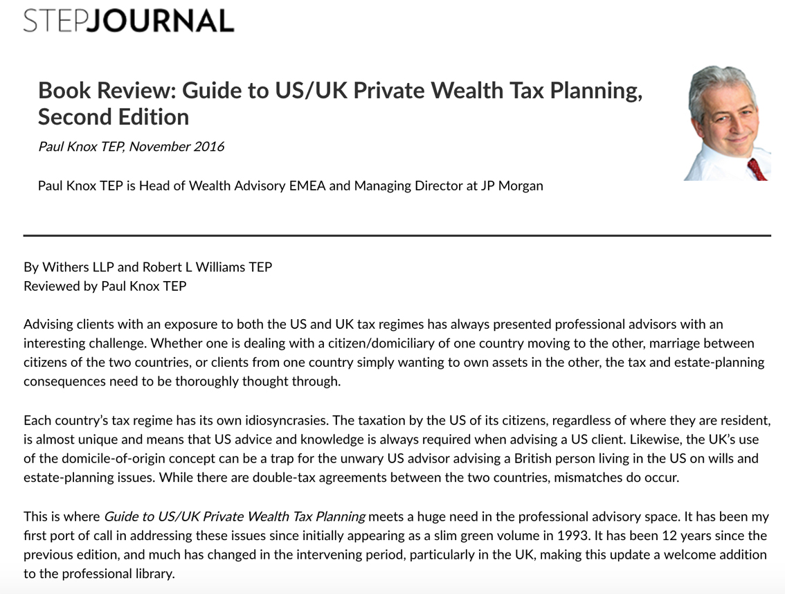 Guide to US/UKPrivate Wealth Tax Planning